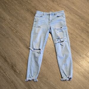 American Eagle Outfitters Light Blue Ripped Skinny Jeans